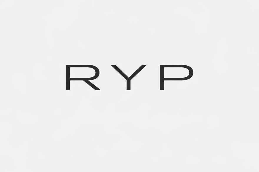 Black 'RYP' logo on a white background